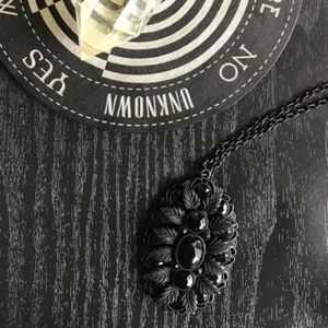 Black Brooch Necklace Goth Victorian Jewelry